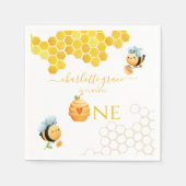 私たちの小さな蜂蜜は一つの蜂誕生日を回している スタンダードカクテルナプキン (正面)