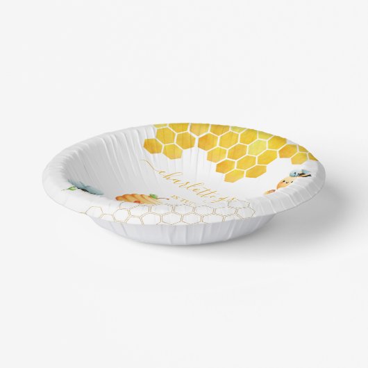 私たちの小さな蜂蜜は一つの蜂誕生日を回している ペーパーボウル (傾斜あり)