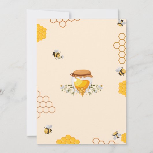 私たちの小さな蜂蜜は彼女の赤ちゃんシャワーの途中にある 招待状 (裏面)