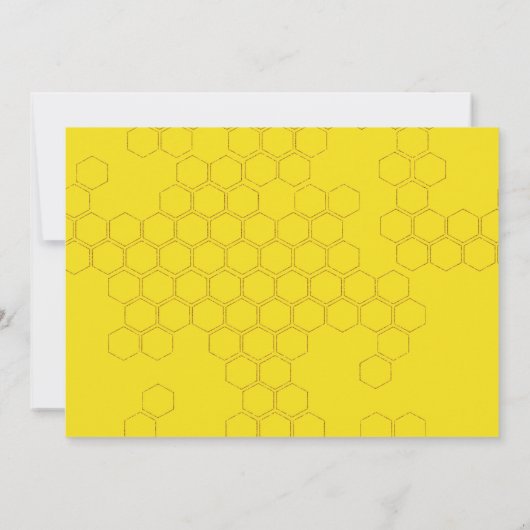 私たちの小さな蜂蜜は1つの蜂のテーマ誕生日 招待状 (裏面)