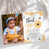 私たちの小さな蜂蜜 |最初の誕生日写真 サンキューカード