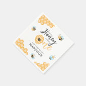 私たちの小さな蜂蜜 |最初の誕生日写真 スタンダードカクテルナプキン (角)