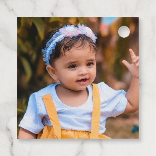 私たちの小さな蜂蜜 |最初の誕生日写真 フェイバータグ (裏面)