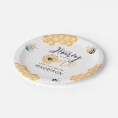 私たちの小さな蜂蜜 |最初の誕生日写真 ペーパープレート (アングル)