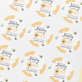 私たちの小さな蜂蜜 |最初の誕生日写真 ラウンドシール