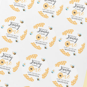 私たちの小さな蜂蜜 最初の誕生日写真 ラウンドシール