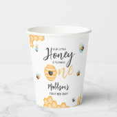 私たちの小さな蜂蜜 |最初の誕生日 紙コップ (裏面)