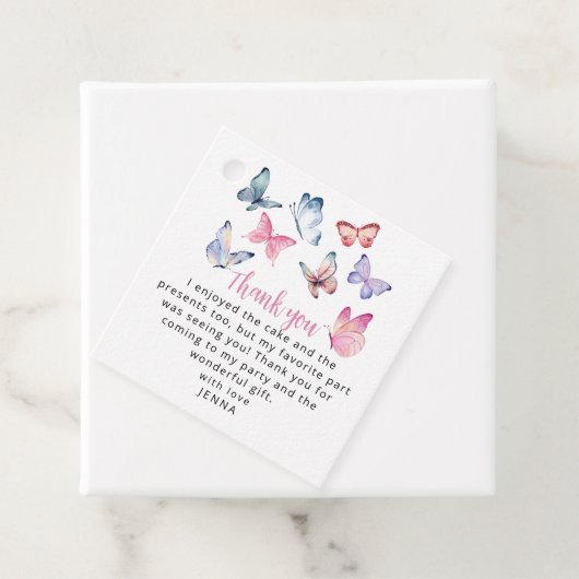 私たちの小さな蝶の写真の誕生日パーティー フェイバータグ (インサイチュ)