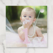 私たちの小さな蝶の写真の誕生日パーティー フェイバータグ (裏面)