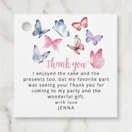 私たちの小さな蝶の写真の誕生日パーティー フェイバータグ