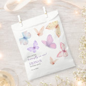 私たちの小さな蝶の女の子の1歳の誕生日ありがとう フェイバーバッグ (クリップ留めされた状態)