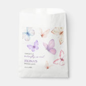 私たちの小さな蝶の女の子の1歳の誕生日ありがとう フェイバーバッグ (正面)