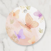 私たちの小さな蝶の水の色ピンク紫の金ゴールド フェイバータグ (裏面)