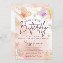 私たちの小さな蝶の水の色ピンク紫の金ゴールド