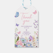 私たちの小さな蝶の誕生日パーティーメッセージカード ギフトタグ (正面)