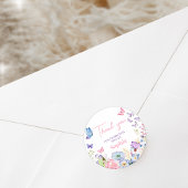 私たちの小さな蝶の誕生日パーティー ラウンドシール