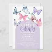 私たちの小さな蝶の誕生日パーティー 招待状 (正面)