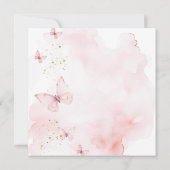 私たちの小さな蝶ガールピンク1st誕生日パーティー 招待状 (裏面)