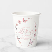 私たちの小さな蝶ソフトピンクの誕生日パーティー 紙コップ (裏面)