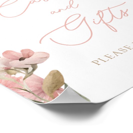 私たちの小さな蝶ピンクの女の子のカードとギフト ポスター (角)