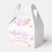 私たちの小さな蝶ピンクパープルガール1st誕生日 フェイバーボックス (正面サイド)
