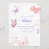 私たちの小さな蝶1日の誕生日の招待 セーブザデート (正面/裏面)