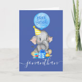 私たちの小さな象の1歳の誕生日を祝う カード (正面)