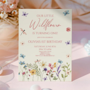 私たちの小さな野の花の誕生日パーティー 招待状