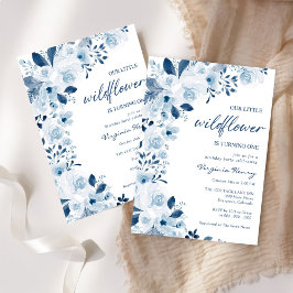 私たちの小さな野の花ベイビーガール 1歳の誕生日パーティー 招待状