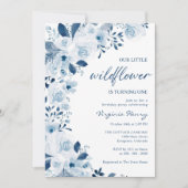 私たちの小さな野の花ベイビーガール 1歳の誕生日パーティー 招待状 (正面)