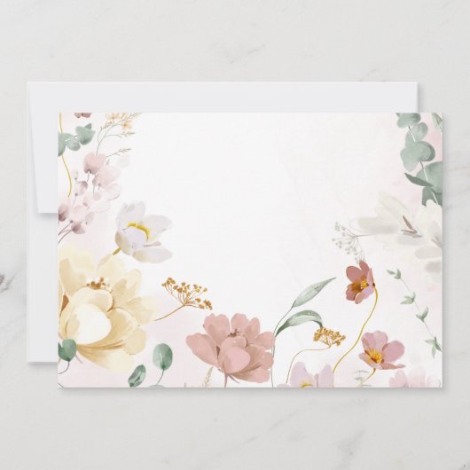 私たちの小さな野花が1歳の誕生日を迎える 招待状 (裏面)