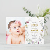 私たちの小さな野花が1歳の誕生日を迎える 招待状 (スタンド正面)