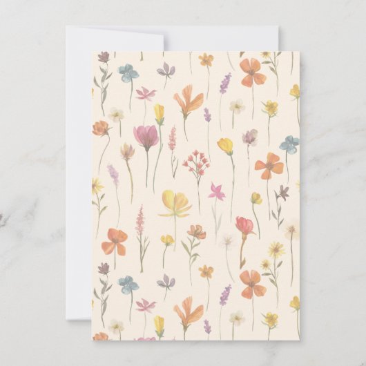 私たちの小さな野花のフローラの誕生日 招待状 (裏面)