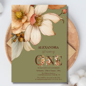 私たちの小さな野花のベビーガール1歳の誕生日 招待状