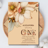 私たちの小さな野花のベビーガール1歳の誕生日 招待状