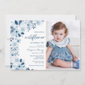 私たちの小さな野花のベビーガール2nd誕生日の写真 招待状 (正面)