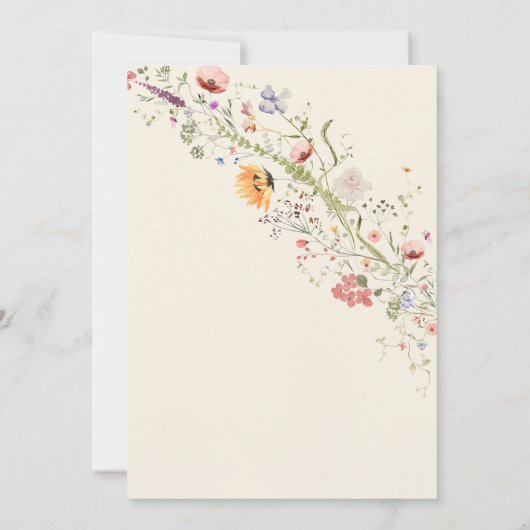 私たちの小さな野花のベビーガール2nd誕生日パーティー 招待状 (裏面)