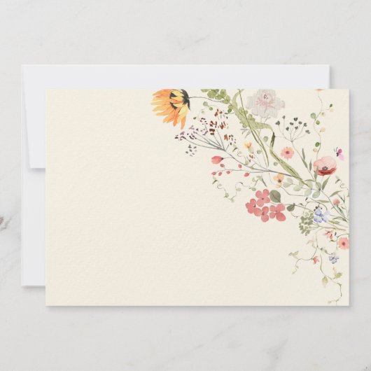 私たちの小さな野花のベビーガール2nd誕生日パーティー 招待状 (裏面)