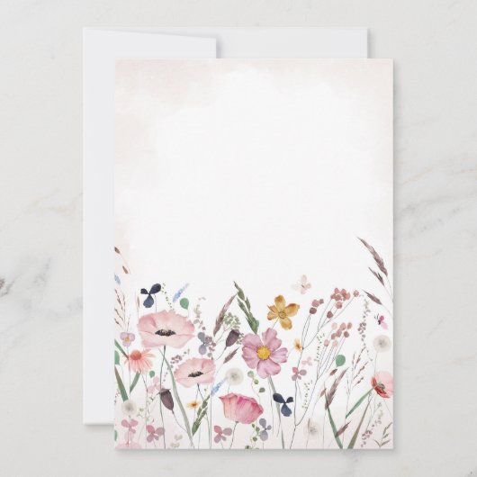 私たちの小さな野花のベビーガール2nd誕生日パーティー 招待状 (裏面)