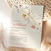 私たちの小さな野花のベビーガール2nd誕生日パーティー 招待状