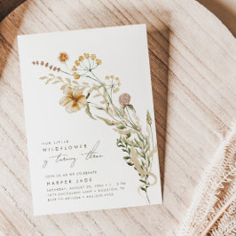 私たちの小さな野花の女の子のフローラ誕生日パーティー 招待状