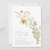 私たちの小さな野花の女の子のフローラ誕生日パーティー 招待状 (正面)