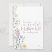 私たちの小さな野花の招待状、1歳の誕生日 招待状 (裏面)