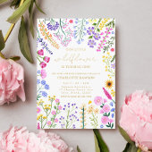 私たちの小さな野花フローラガール1st誕生日 箔招待状