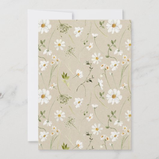 私たちの小さな野花ヴィンテージデイジー1st誕生日 招待状 (裏面)