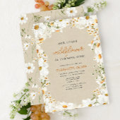 私たちの小さな野花ヴィンテージデイジー1st誕生日 招待状