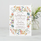 私たちの小さな野花少女の最初の誕生日パーティー 招待状 (スタンド正面)