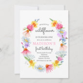 私たちの小さな野花春ガーデンバースデーパーティー 招待状 (正面)