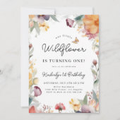 私たちの小さな野花1歳の誕生日 招待状 (正面)