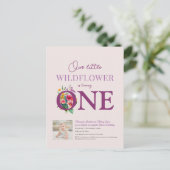 私たちの小さな野花1st誕生日の明るいフローラ ポストカード (スタンド正面)